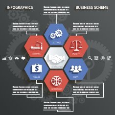 Infographics Business Scheme with Icons Abstract Background Vector Illustration