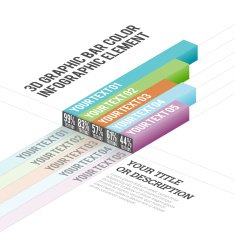 3D Graphic Bar Color Infographic Elements