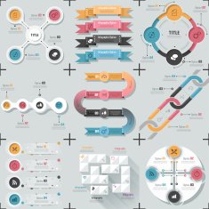 Set Of 9 Flat Minimal Infographics N10