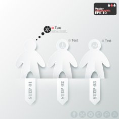 Modern infographics options banner with paper men