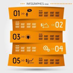 orange zig zag infographic template