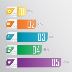 Set of ribbons Infographic design N3