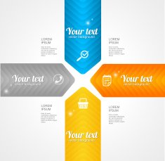 Modern glossy infographics options arrow banner N4