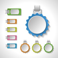 Set of colorful blank badges tags banners labels bookmarks N2