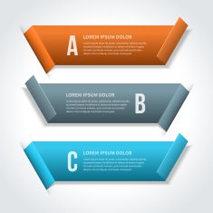 Vector step options banners and letters A B C N2
