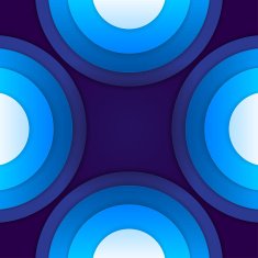 Abstract blue paper circles background