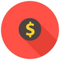 Flat dollar sign button
