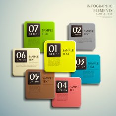 abstract 3d paper infographics N60