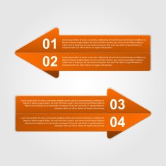 Modern infographic template for a business model as an arrow N2