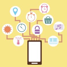 Mobile application concept idea in flat style