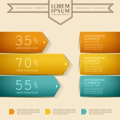 vector abstract 3d paper infographics N43