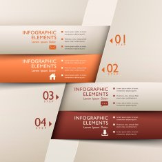 classic abstract 3d origami paper infographics