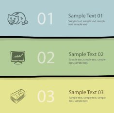 three steps business vector layout