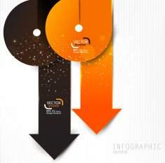 Colorful paper arrows on white background Vector template for infographics
