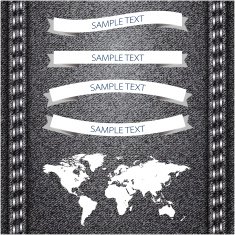 World map Vector on jeans label