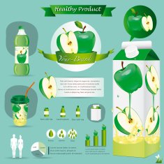 Vector illustration Green apple package infographics