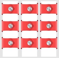 Infographic of red ribbons with a rivet N2