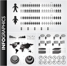 Black and white infographic set N6