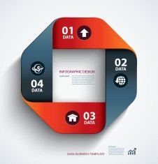 business step paper data and numbers design template N2