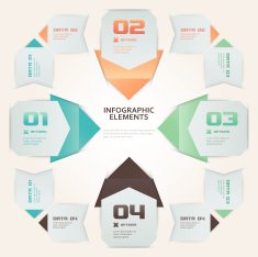 Modern Origami Style Number Options Infographic Illustration N2