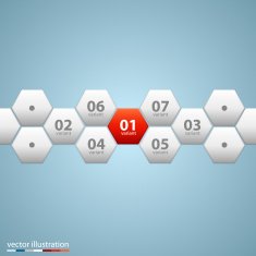 Infographic design with hexagons N2