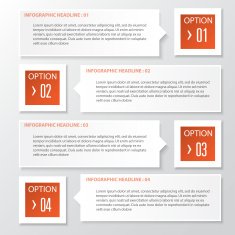 Vector business step paper chart and numbers banner design templ