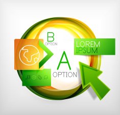 Swirl web design infographic bubble - flat concept