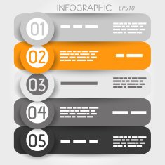 grey and orange rounded infographic with big rings