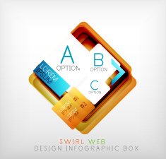 Vector square geometric shaped web design boxes N3
