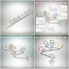 Timelines set with pointer marks Infographics for business design and