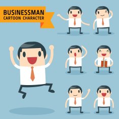 set of businessman characters poses N19