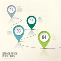 abstract modern paper location mark infographic elements N3