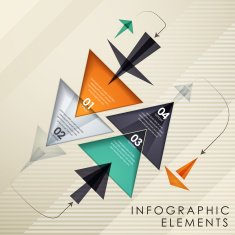 colorful modern triangle shape infographic elements