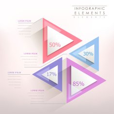colorful modern paper triangle abstract infographic