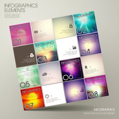 modern vector abstract square tag infographic