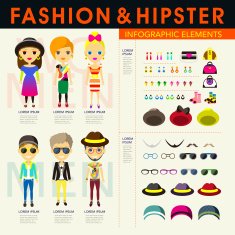 stylish and hipster's people infographics N2