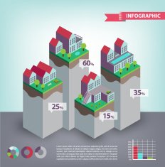 vector 3d buildings houses city infographic