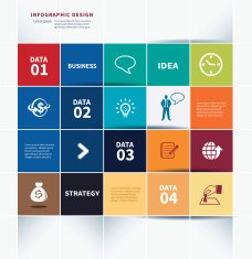 Vector Squares Template For Infographic
