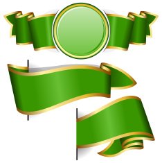 Green round frame with ribbon N2