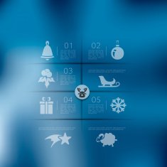 Christmas infographic with unfocused background N164