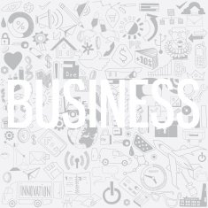 Decorative elements of the word business Business doodles N2