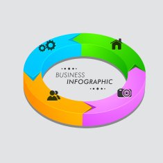 Business infographic colorful 3D pie chart