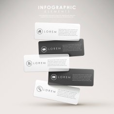 modern abstract translucent bar chart infographic N2