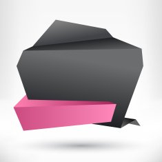 Blank empty speech bubble Origami banner background N14