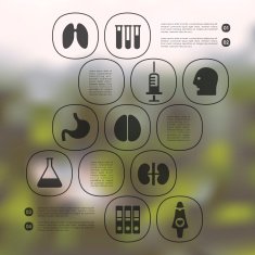 medicine infographic with unfocused background N39