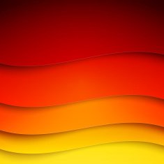Abstract red orange and yellow paper wave shapes background