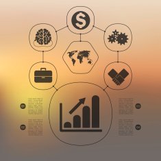 business infographic with unfocused background N170