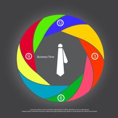business time and necktie concept vector
