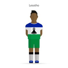 Lesotho football player Soccer uniform N2