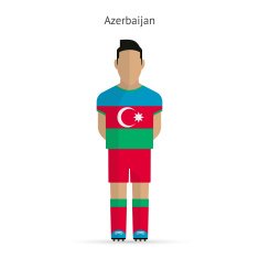 Azerbaijan football player Soccer uniform N2